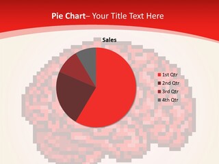 A Computer Generated Brain On A Red Background PowerPoint Template