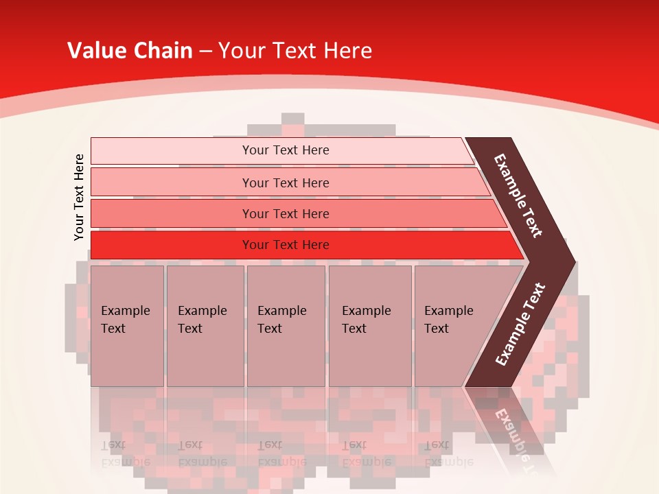 A Computer Generated Brain On A Red Background PowerPoint Template