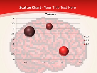 A Computer Generated Brain On A Red Background PowerPoint Template