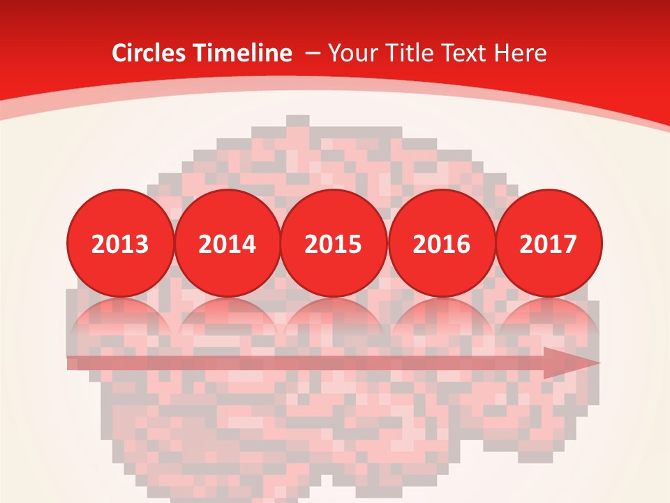 A Computer Generated Brain On A Red Background PowerPoint Template