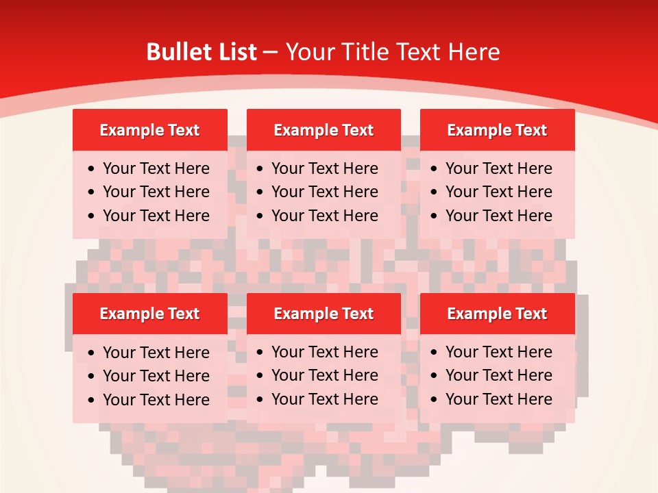 A Computer Generated Brain On A Red Background PowerPoint Template