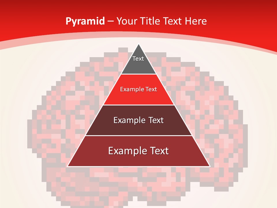 A Computer Generated Brain On A Red Background PowerPoint Template