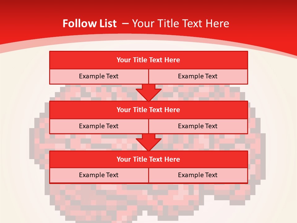 A Computer Generated Brain On A Red Background PowerPoint Template