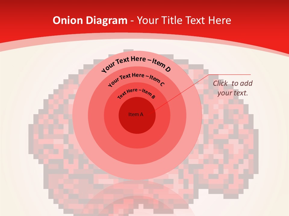 A Computer Generated Brain On A Red Background PowerPoint Template