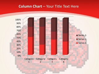 A Computer Generated Brain On A Red Background PowerPoint Template
