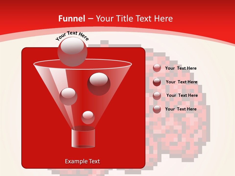 A Computer Generated Brain On A Red Background PowerPoint Template