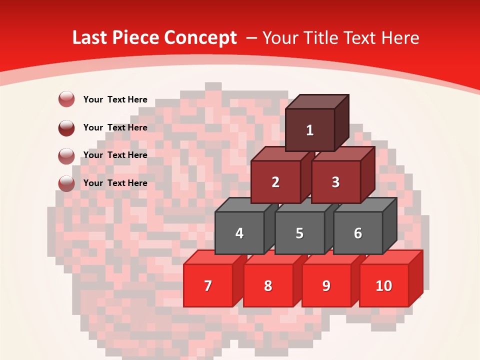 A Computer Generated Brain On A Red Background PowerPoint Template