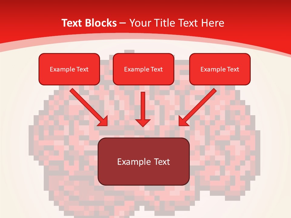 A Computer Generated Brain On A Red Background PowerPoint Template