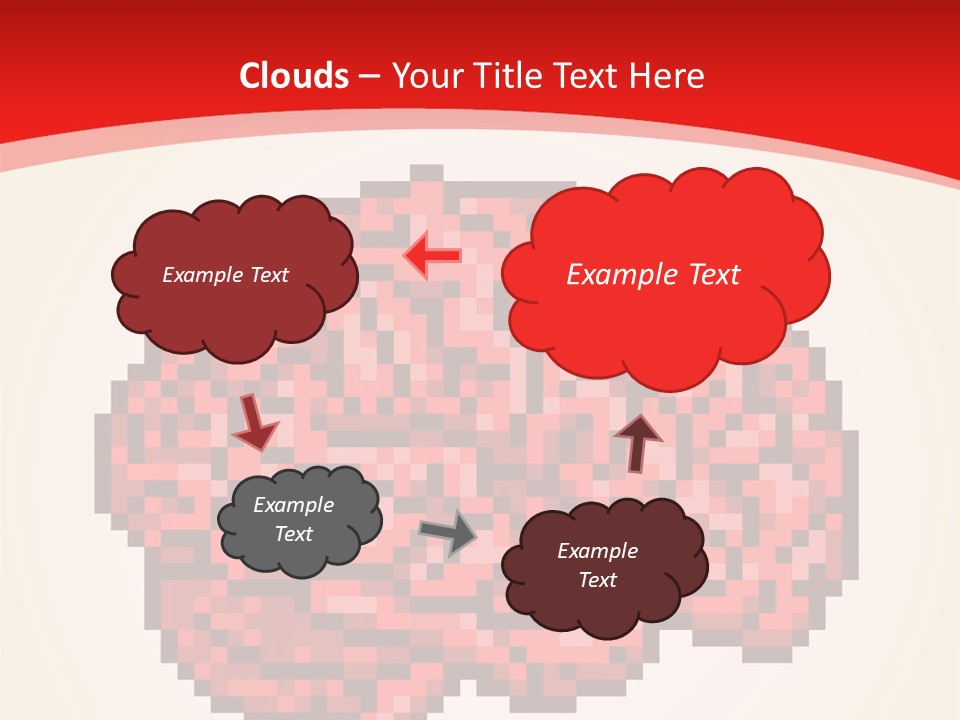 A Computer Generated Brain On A Red Background PowerPoint Template