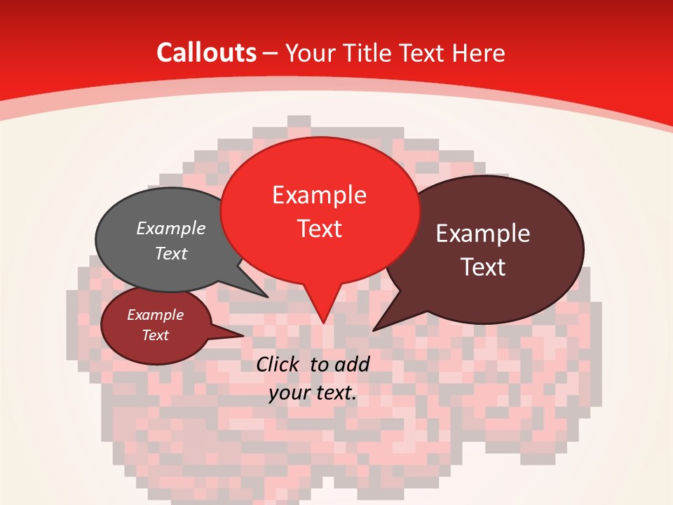 A Computer Generated Brain On A Red Background PowerPoint Template