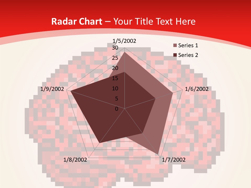 A Computer Generated Brain On A Red Background PowerPoint Template