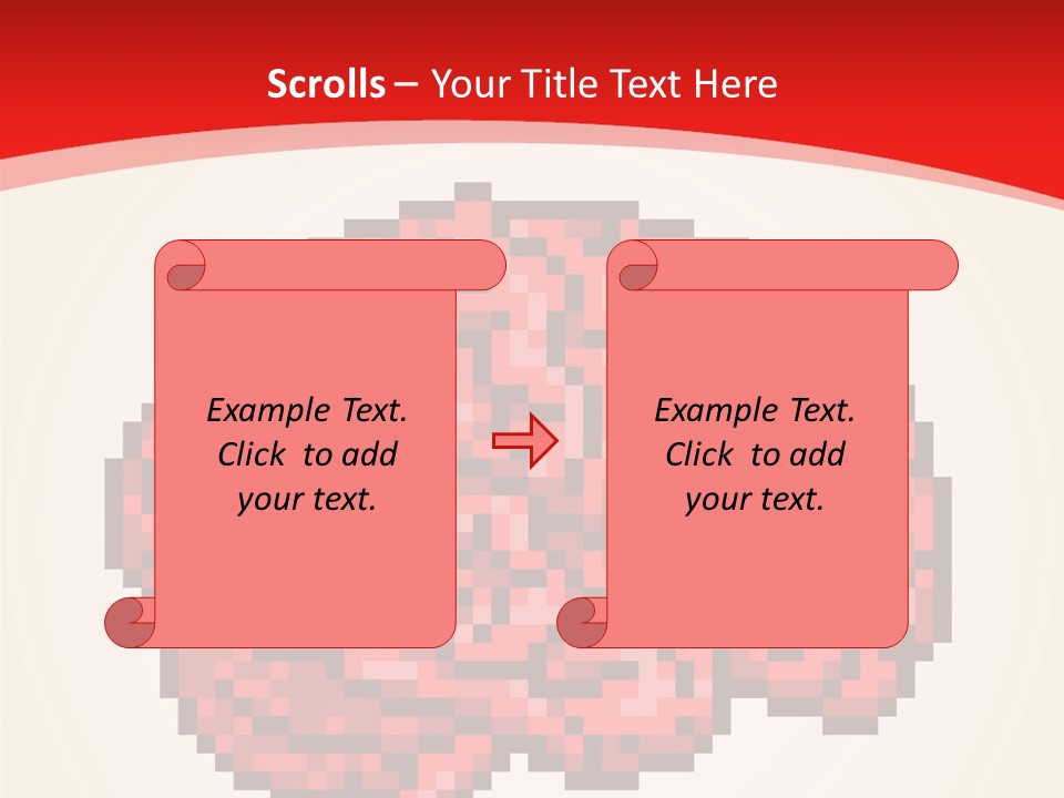 A Computer Generated Brain On A Red Background PowerPoint Template
