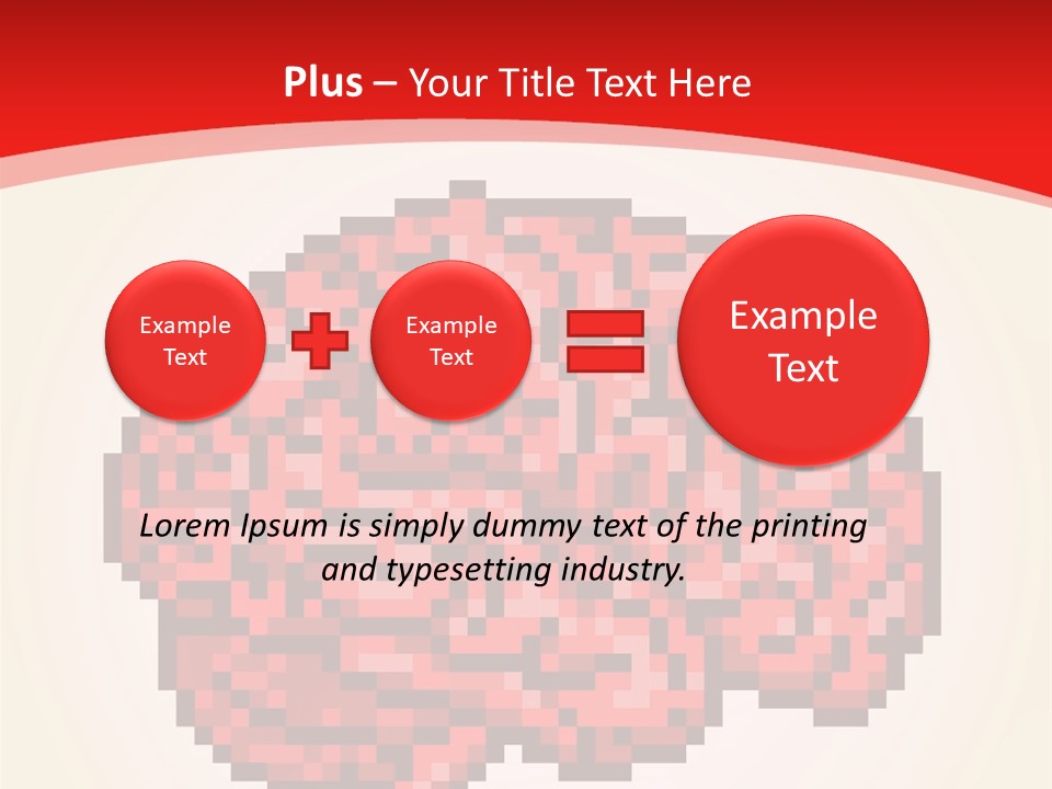 A Computer Generated Brain On A Red Background PowerPoint Template
