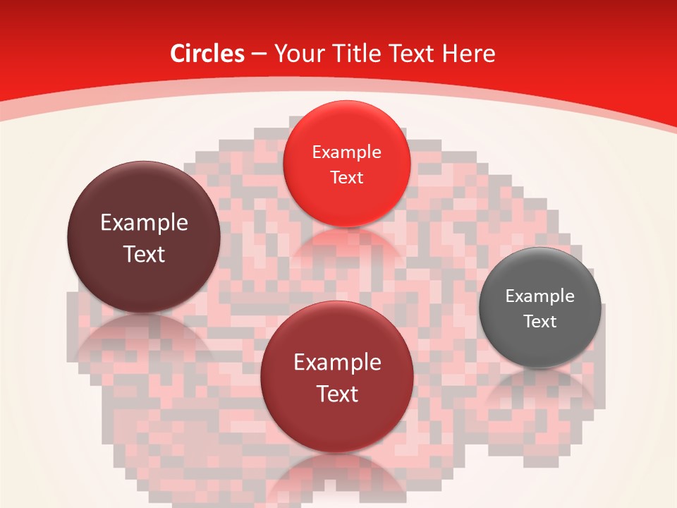 A Computer Generated Brain On A Red Background PowerPoint Template