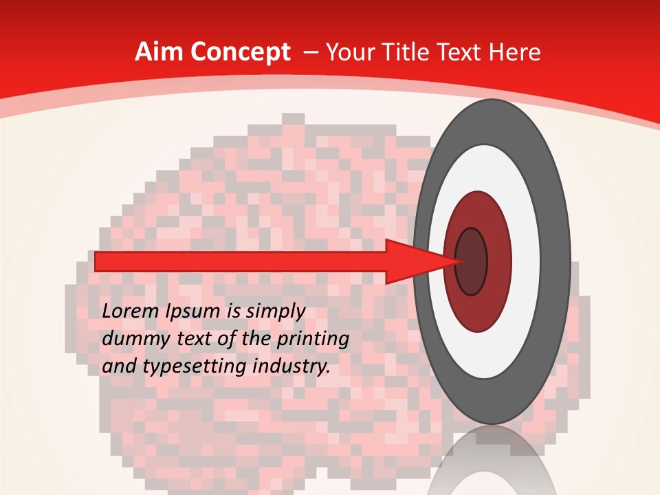 A Computer Generated Brain On A Red Background PowerPoint Template