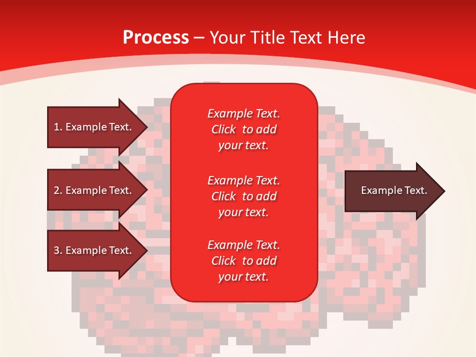 A Computer Generated Brain On A Red Background PowerPoint Template