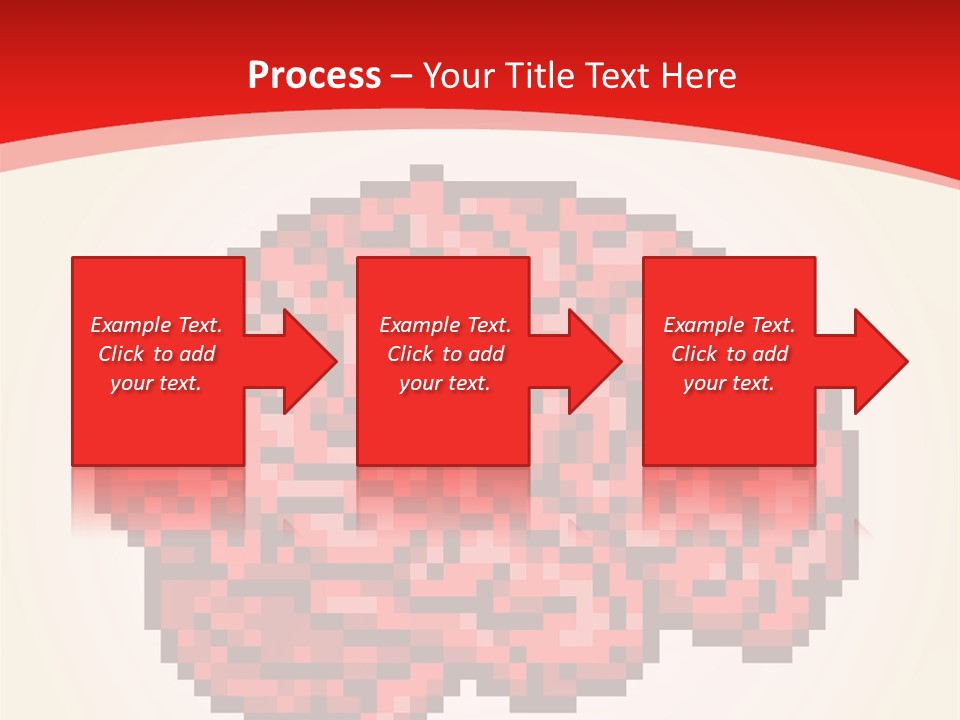 A Computer Generated Brain On A Red Background PowerPoint Template