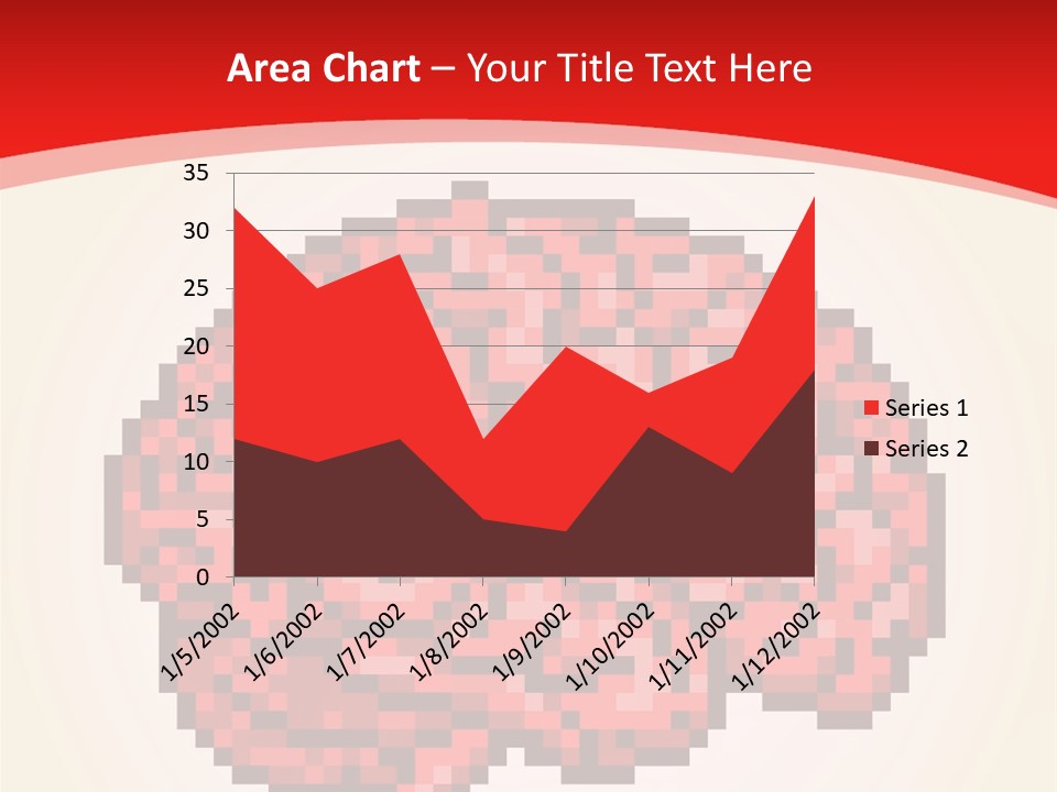 A Computer Generated Brain On A Red Background PowerPoint Template