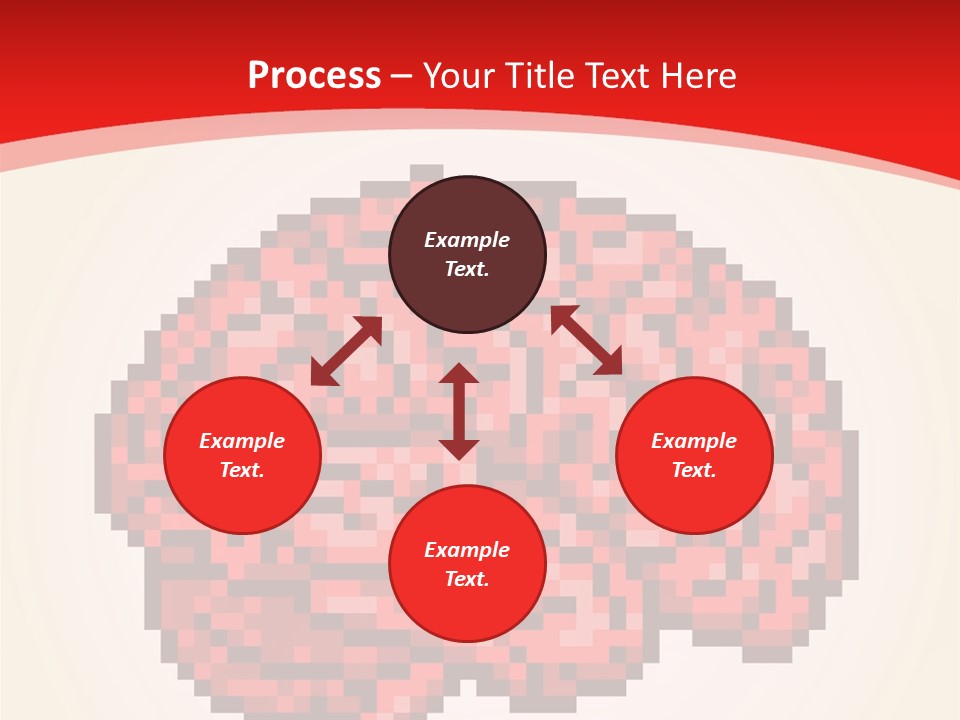 A Computer Generated Brain On A Red Background PowerPoint Template