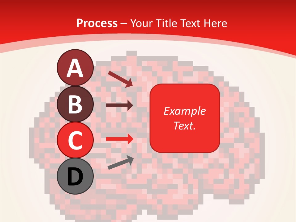 A Computer Generated Brain On A Red Background PowerPoint Template