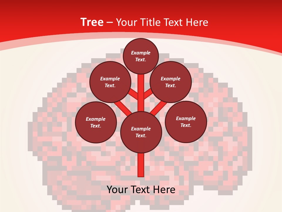 A Computer Generated Brain On A Red Background PowerPoint Template