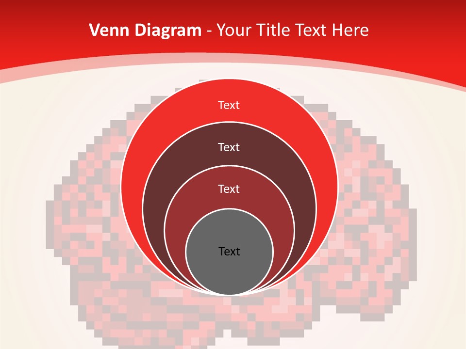 A Computer Generated Brain On A Red Background PowerPoint Template