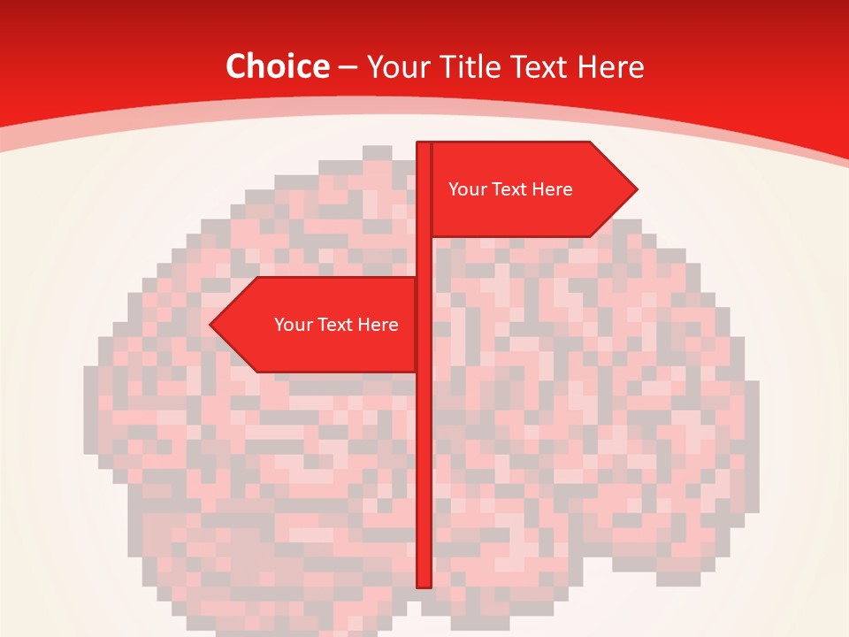 A Computer Generated Brain On A Red Background PowerPoint Template