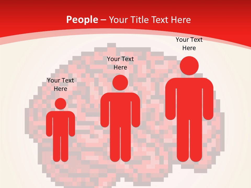 A Computer Generated Brain On A Red Background PowerPoint Template