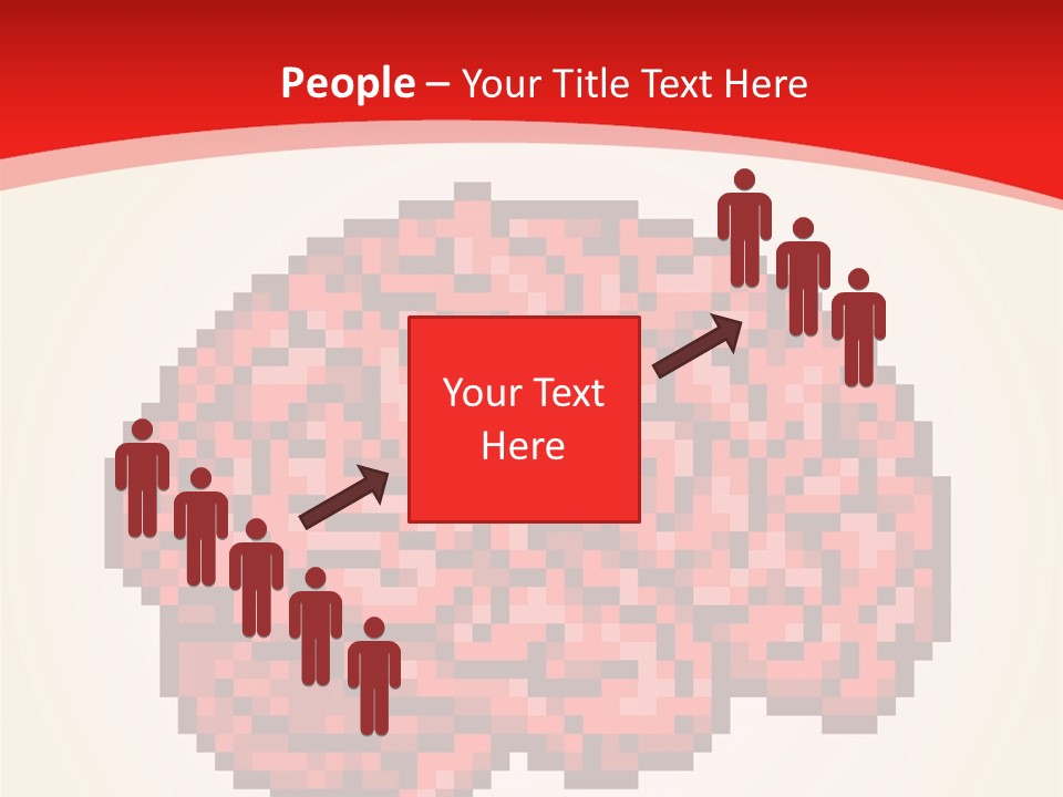 A Computer Generated Brain On A Red Background PowerPoint Template