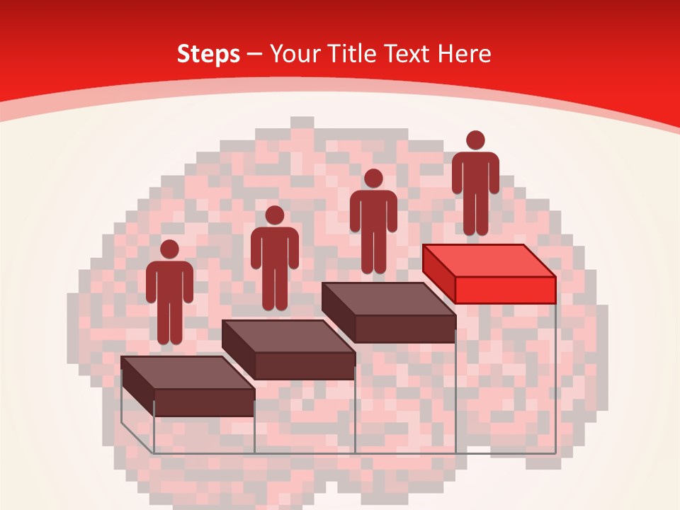 A Computer Generated Brain On A Red Background PowerPoint Template