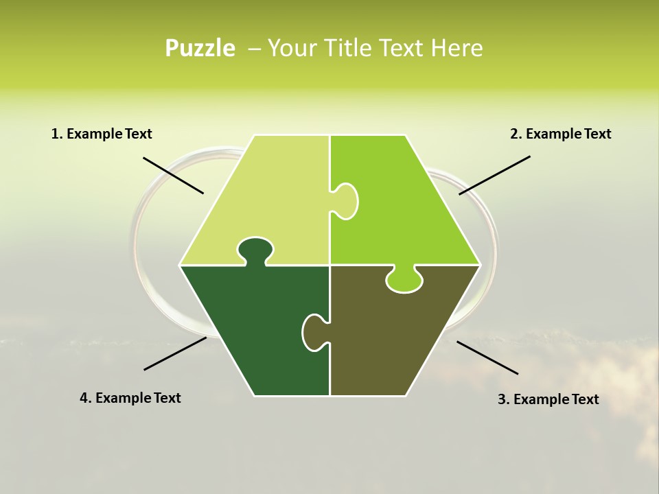 Two Wedding Rings Sitting On A Piece Of Wood PowerPoint Template