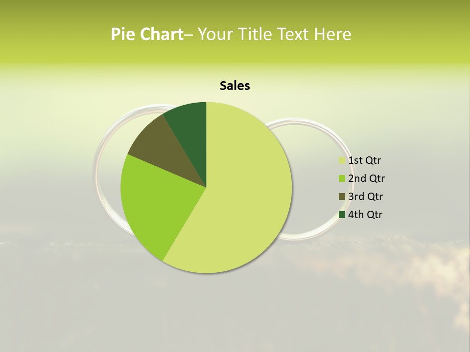 Two Wedding Rings Sitting On A Piece Of Wood PowerPoint Template