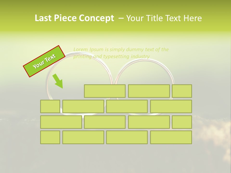 Two Wedding Rings Sitting On A Piece Of Wood PowerPoint Template