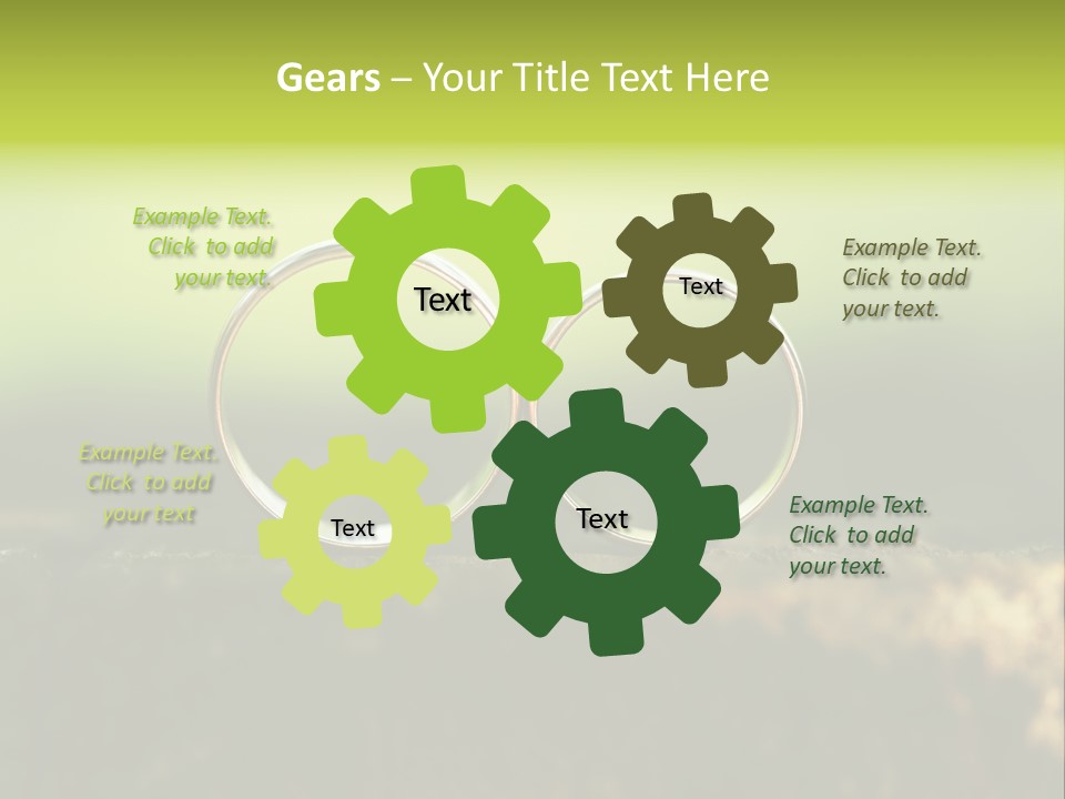 Two Wedding Rings Sitting On A Piece Of Wood PowerPoint Template