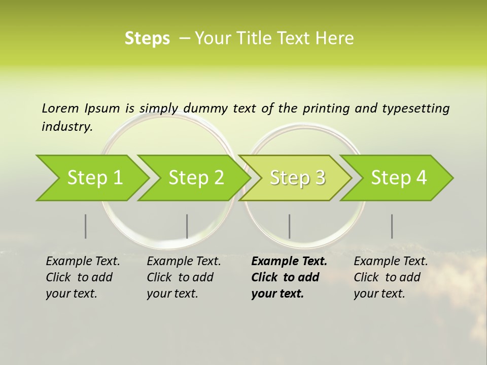 Two Wedding Rings Sitting On A Piece Of Wood PowerPoint Template