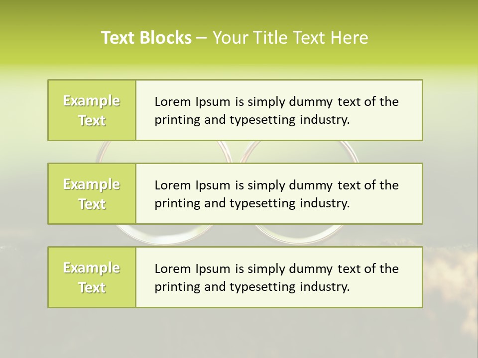 Two Wedding Rings Sitting On A Piece Of Wood PowerPoint Template