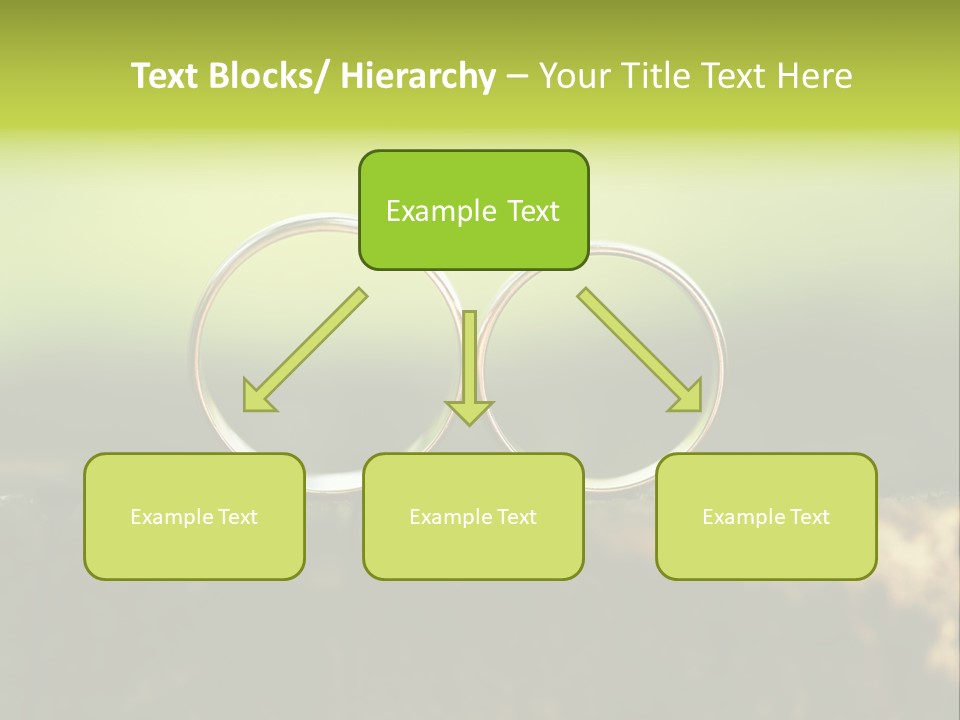 Two Wedding Rings Sitting On A Piece Of Wood PowerPoint Template