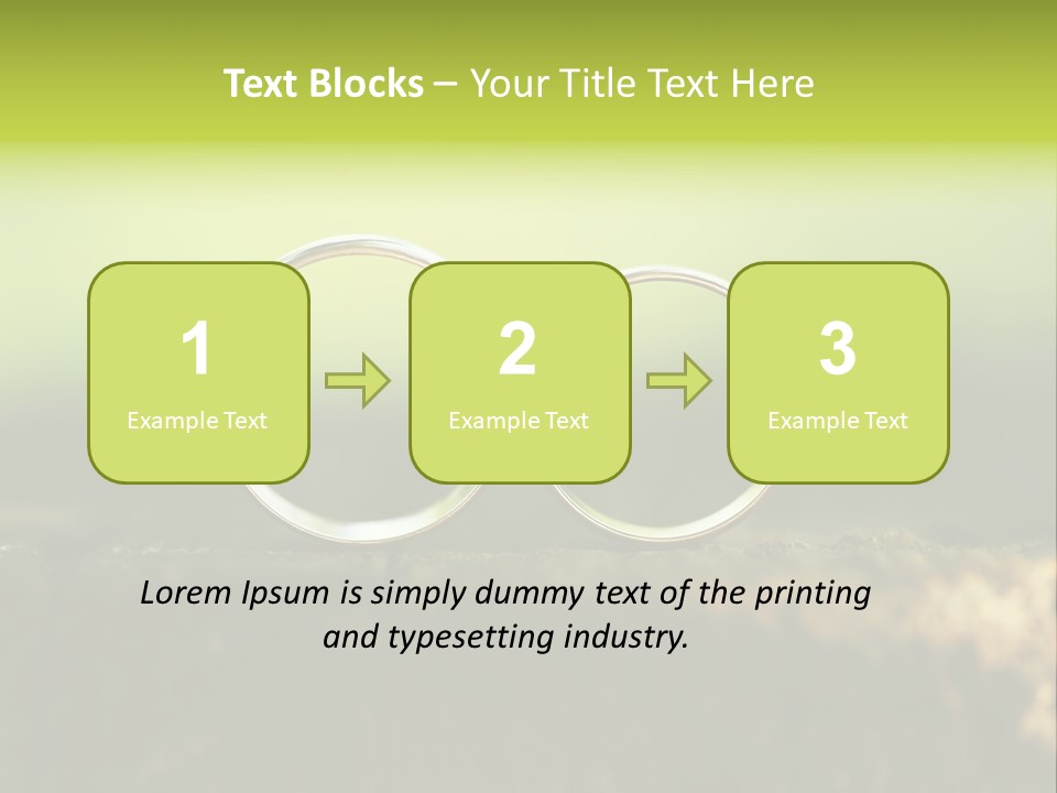 Two Wedding Rings Sitting On A Piece Of Wood PowerPoint Template