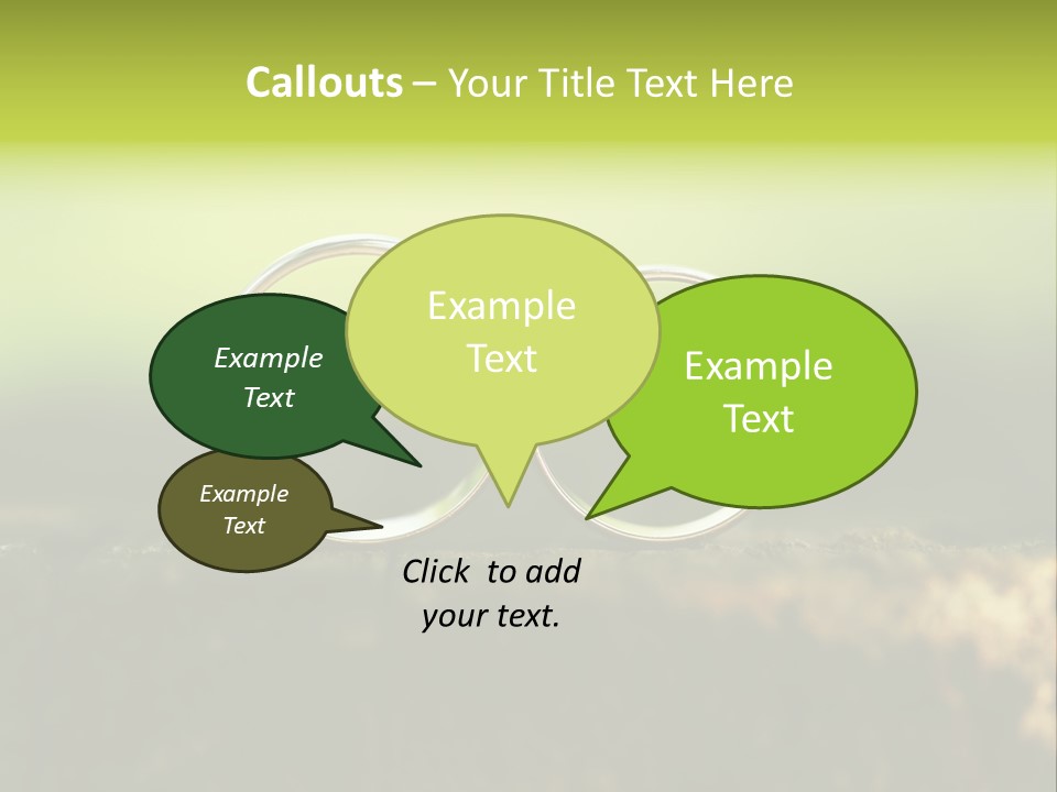 Two Wedding Rings Sitting On A Piece Of Wood PowerPoint Template