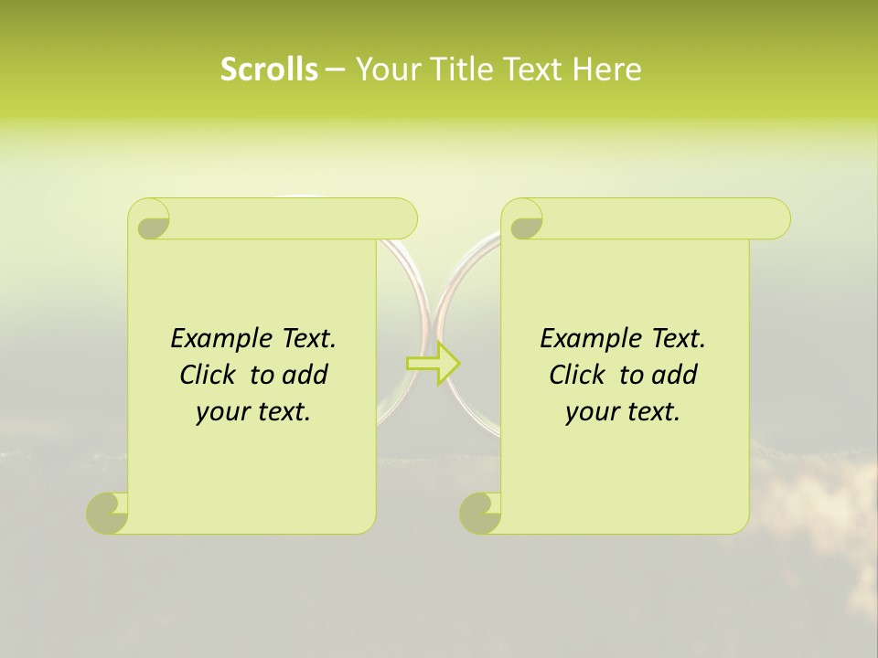 Two Wedding Rings Sitting On A Piece Of Wood PowerPoint Template