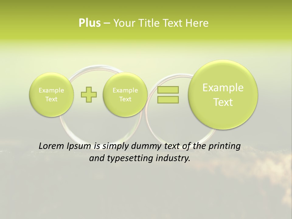 Two Wedding Rings Sitting On A Piece Of Wood PowerPoint Template