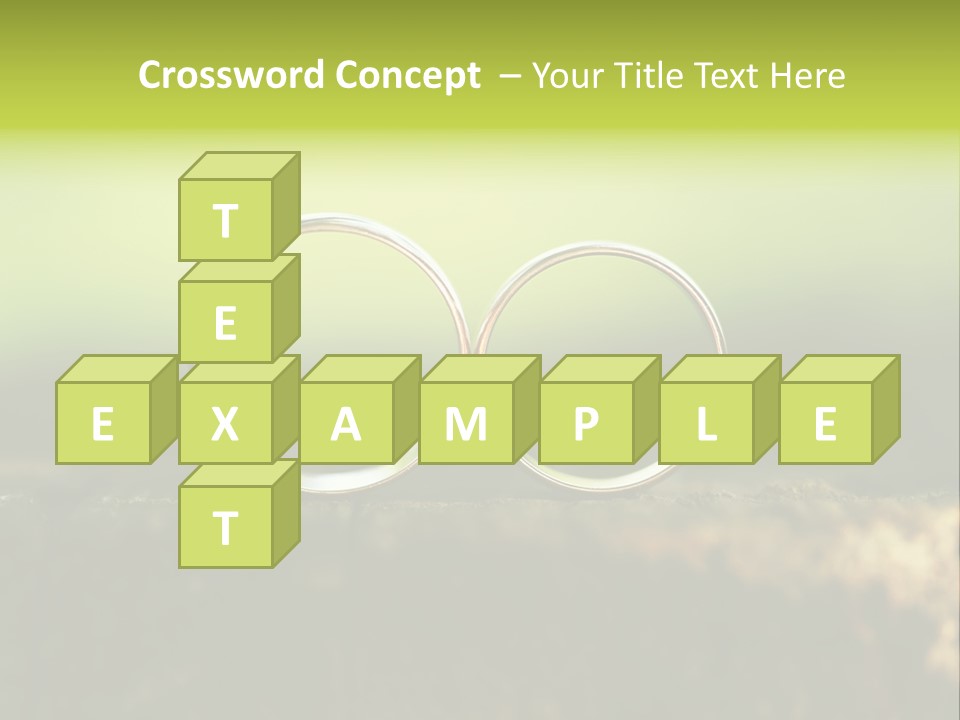 Two Wedding Rings Sitting On A Piece Of Wood PowerPoint Template