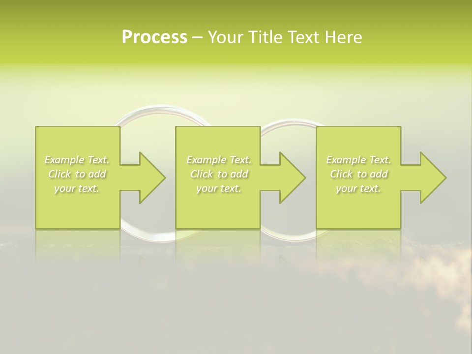 Two Wedding Rings Sitting On A Piece Of Wood PowerPoint Template