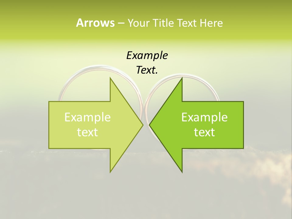 Two Wedding Rings Sitting On A Piece Of Wood PowerPoint Template