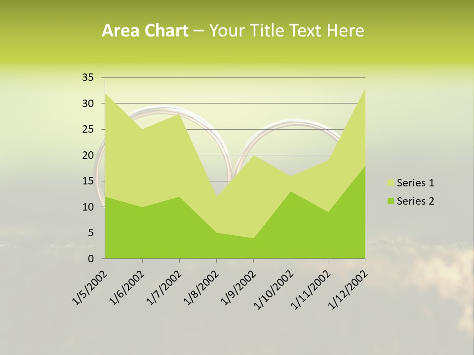 Two Wedding Rings Sitting On A Piece Of Wood PowerPoint Template