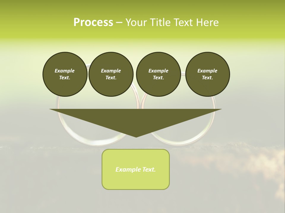 Two Wedding Rings Sitting On A Piece Of Wood PowerPoint Template