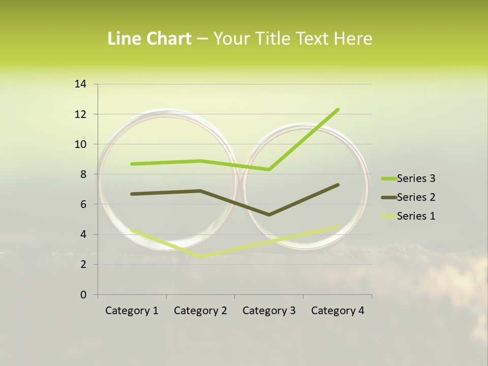 Two Wedding Rings Sitting On A Piece Of Wood PowerPoint Template