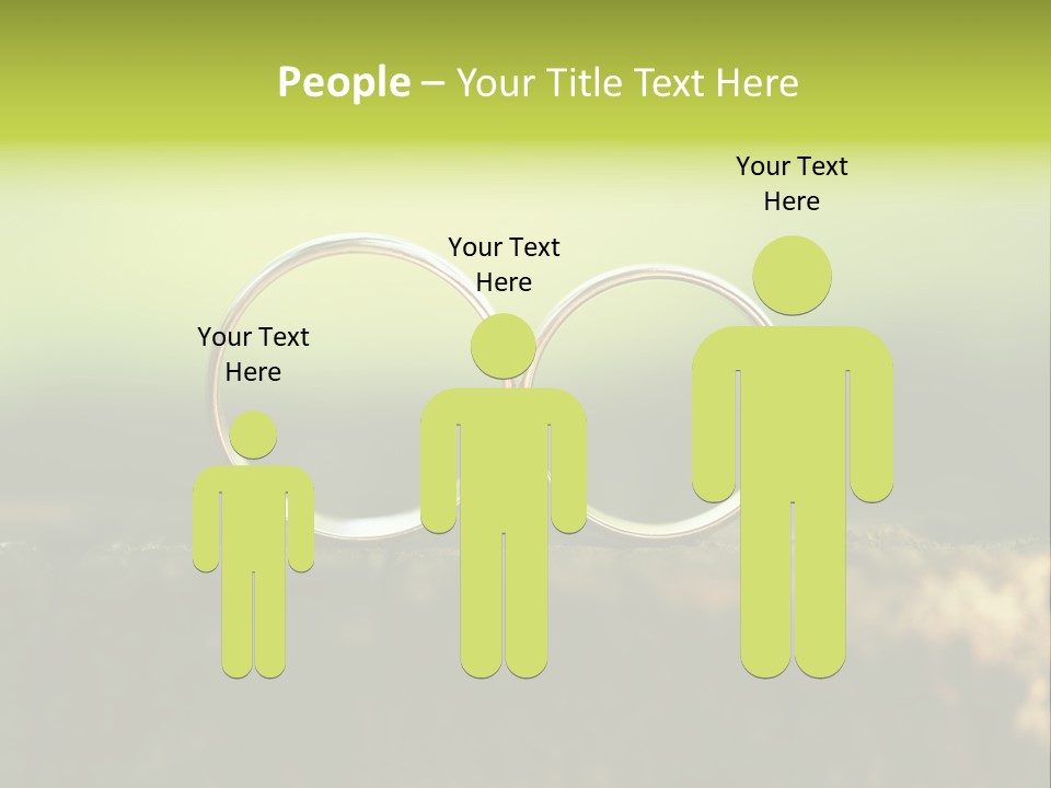 Two Wedding Rings Sitting On A Piece Of Wood PowerPoint Template