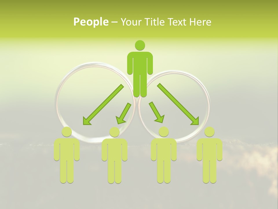 Two Wedding Rings Sitting On A Piece Of Wood PowerPoint Template