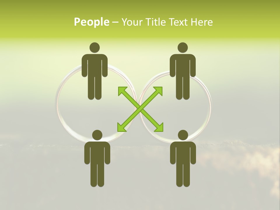 Two Wedding Rings Sitting On A Piece Of Wood PowerPoint Template